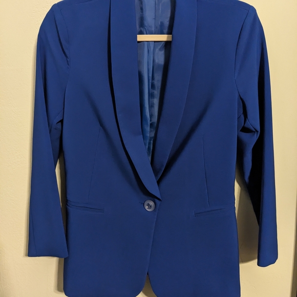 Electric Blue Petite Women's Pantsuit - Picture 2 of 7